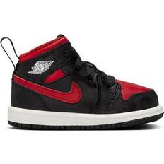 Nubuck Joggesko Nike Jordan 1 Mid TD - Black/Summit White/Varsity Red