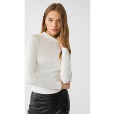 Stradivarius Semi High Neck Top - White