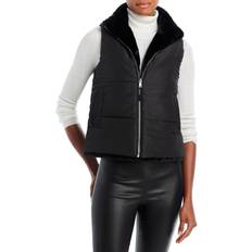 Faux Fur Vests Echo Reversible Faux Fur Zip Vest - Black