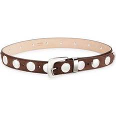 Khaite Benny Studded Suede Belt - Brown