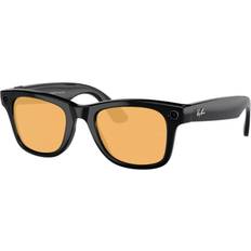 Ray-Ban Meta Wayfarer RW4006 Smart Sunglasses - Shiny Black/Amber