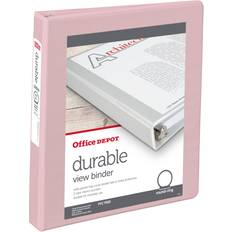 Office Depot Binders & Folders Office Depot 3-Ring Durable View Binder 1" Round Blush