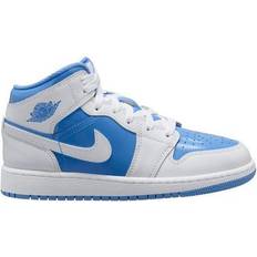 Jordan 1 big kids Nike Air Jordan 1 Mid SE GS - White/Legend Blue