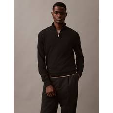 Calvin Klein Sweaters Calvin Klein Extra Fine Merino Wool Blend Quarter Zip Sweater - Black