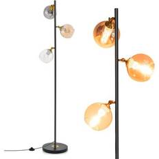 Mid Century with 3 Glass Globe Floor Lamp