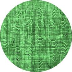 Ahgly Company Indoor Round Oriental Emerald Green Area Rug 7