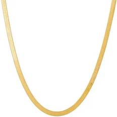 Italian 14K Yellow Gold 4MM Herringbone Chain Necklace, 18-20' 18-20'