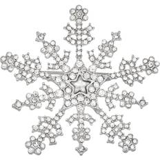 Silver Brooches Napier Crystal Snowflake Pin SILVER (One Size)