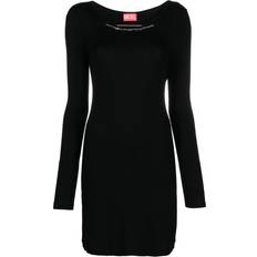 Diesel Short Dresses Diesel D-Matic Ribbed-Knit Minidress - Black