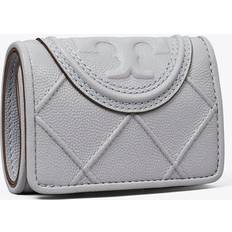Tory Burch Fleming Soft Polished-Grain Flap Wallet - Slate