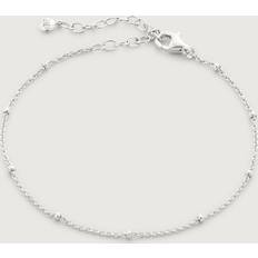 Monica Vinader Sterling Silver Fine Beaded Chain Bracelet