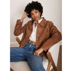Mint Velvet Tan Suede Pocket Jacket - Tan