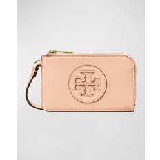 Tory Burch Card Cases Tory Burch Ella Zip Vegan Leather Card Holder - Pink Dawn