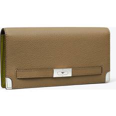 Tory Burch T Pebbled Slim Wallet - Wild Mushroom