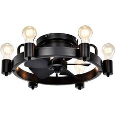 19.5-in Black Fan Kit Ceiling Flush Light