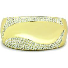 Transparent Bracelets Alamode Jewelry LO2155-7 Women Flash Gold White Metal Bangle with Top Grade Crystal in Clear in