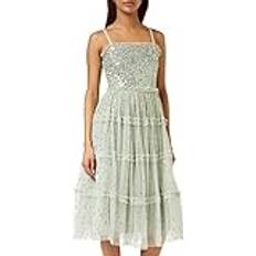 Short Dresses - Sportswear Garment Maya Deluxe Embellished Tulle Cami Midi Dress - Mint