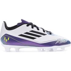 F50 +firm ground adidas Junior F50 Club Messi- Cloud White/Core Black/Purple