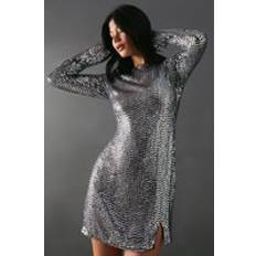 Warehouse Premium Hand Embellished Sequin Mini Dress - Black