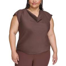 Calvin Klein Women Blouses Calvin Klein Plus Womens Shadow Stripe Blouse - Polyester