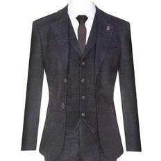 Brown - Men Suits 3 Piece Tweed Suit Peaky Blinders - True Black