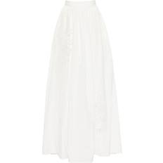 Elie Saab Embroidered Taffeta Maxi Skirt - White