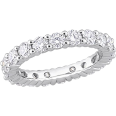 Moissanites Jewelry Gem & Harmony Anniversary Band Ring - Silver/Moissanite