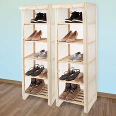 Beige Hallway Furniture & Accessories Rebrilliant Pair 54.5 H x 11.75 W x 17.625 D in Beige Shoe Rack