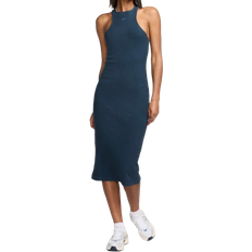 Midi Dresses - Solid Colors NIKE Women's Sportswear Chill Rib Slim Sleeveless Midi Dress - Armory Navy