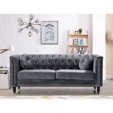 Chesterfield Sofas - Gray Rosdorf Park 32 H x 76 W x 31.5 D Sofa