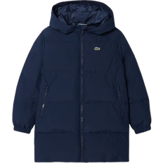 Lacoste Doudoune Longue À Capuche Taille 6 ans Bleu Nuit