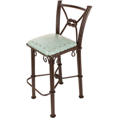 Turquoise Seating Stools Canora Grey Western Iron Barstool 43 H x 19 W x 23 D in Green Blue Brown Seating Stool