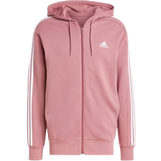 Adidas Essentials French Terry 3 Stripes Full Zip Hoodie - Pink