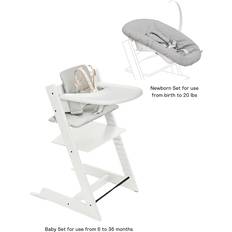 Stokke Tripp Trapp High Chair and Newborn Set with Tray in White/Gray