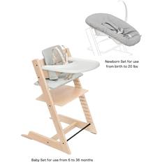 Stokke Tripp Trapp High Chair and Newborn Set with Tray in Ivory/Gray