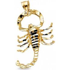 GemApex Scorpion Charm Solid 14k Yellow Gold Zodiac Sign Scorpio Pendant Hip Hop Style x mm