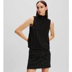Karl Lagerfeld Blusar Karl Lagerfeld Rhinestone Evening Top - Svart