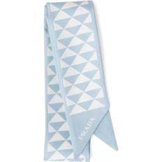 Turquoise - Women Scarfs Prada Silk Triangle Skinny Scarf - Turquoise