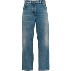 Turquoise Jeans Prada Bleached-Wash Low-Rise Boyfriend Jeans - Turquoise