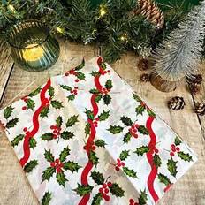 Talking Tables Holly christmas wrapping tissue paper festive gift wrap 4 sheets