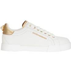 Dolce & Gabbana Sneakers Dolce & Gabbana Nappa Sneakers With Lettering Gold