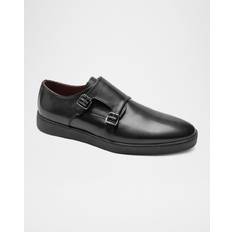 42 - Hombre Monjes Bruno Magli Men's Palestro Double-Monk Strap Shoes - Black