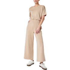 Beige - Women Jumpsuits & Overalls Spanx AirEssentials Cropped Wide Leg Jumpsuit - Tahini