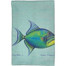 Cotton - Turquoise Kitchen Towels Betsy Drake Trigger Fish Teal Kitchen Towel Turquoise