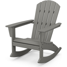 Plastic Outdoor Rocking Chairs Polywood Nautical Adirondack Rocking Chair Slate Gray