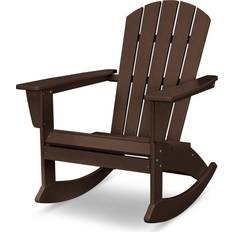 Plastic Outdoor Rocking Chairs Polywood Nautical Adirondack Rocking Chair Mahogany