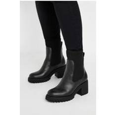 Yours Faux Leather Sock Chelsea Boots - Black