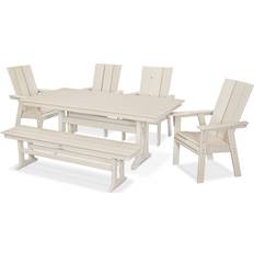 Patio Dining Sets Polywood Modern Adirondack 6-Piece Patio Dining Set