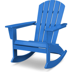 Plastic Outdoor Rocking Chairs Polywood Nautical Adirondack Rocking Chair Pacific Blue