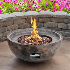 Kinger Home Concrete Fire Pit Bowl 31-Inch Round